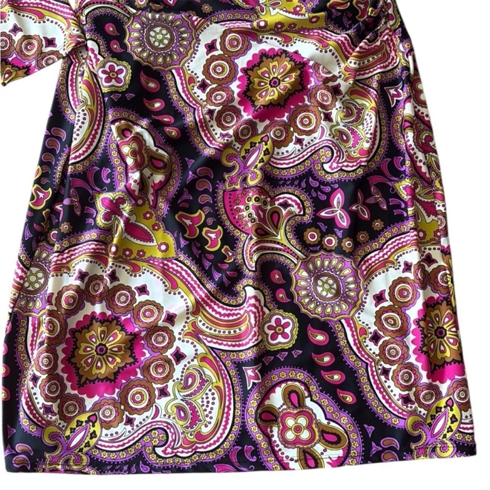 EUC Jude Connolly Diane Faux Wrap Stretch
Dress Black Paisley Large Retail $248 - Picture 6 of 8
